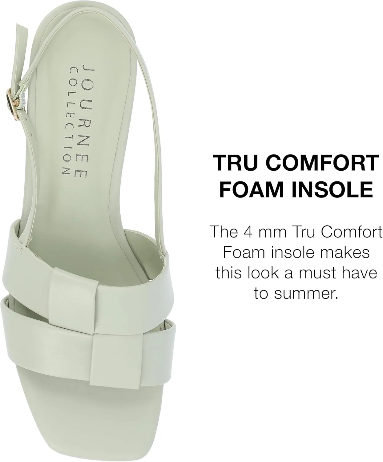 Journee Womens Woven Slingback Inset Low Covered Block Heel Open Square Toe Tabatha Comfort Foam Sandals