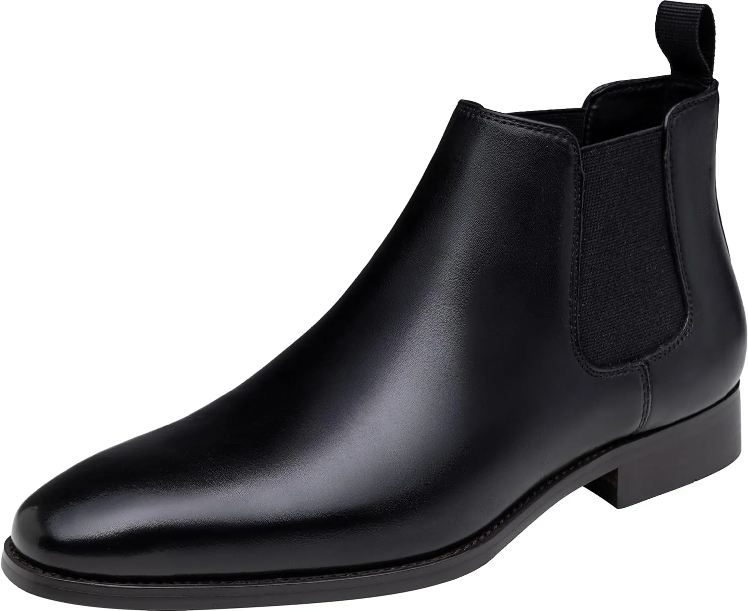 Jousen Chelsea Boots Men Polished Leather Dress Boots Stylish Classic Retro Slip On Boots for Men