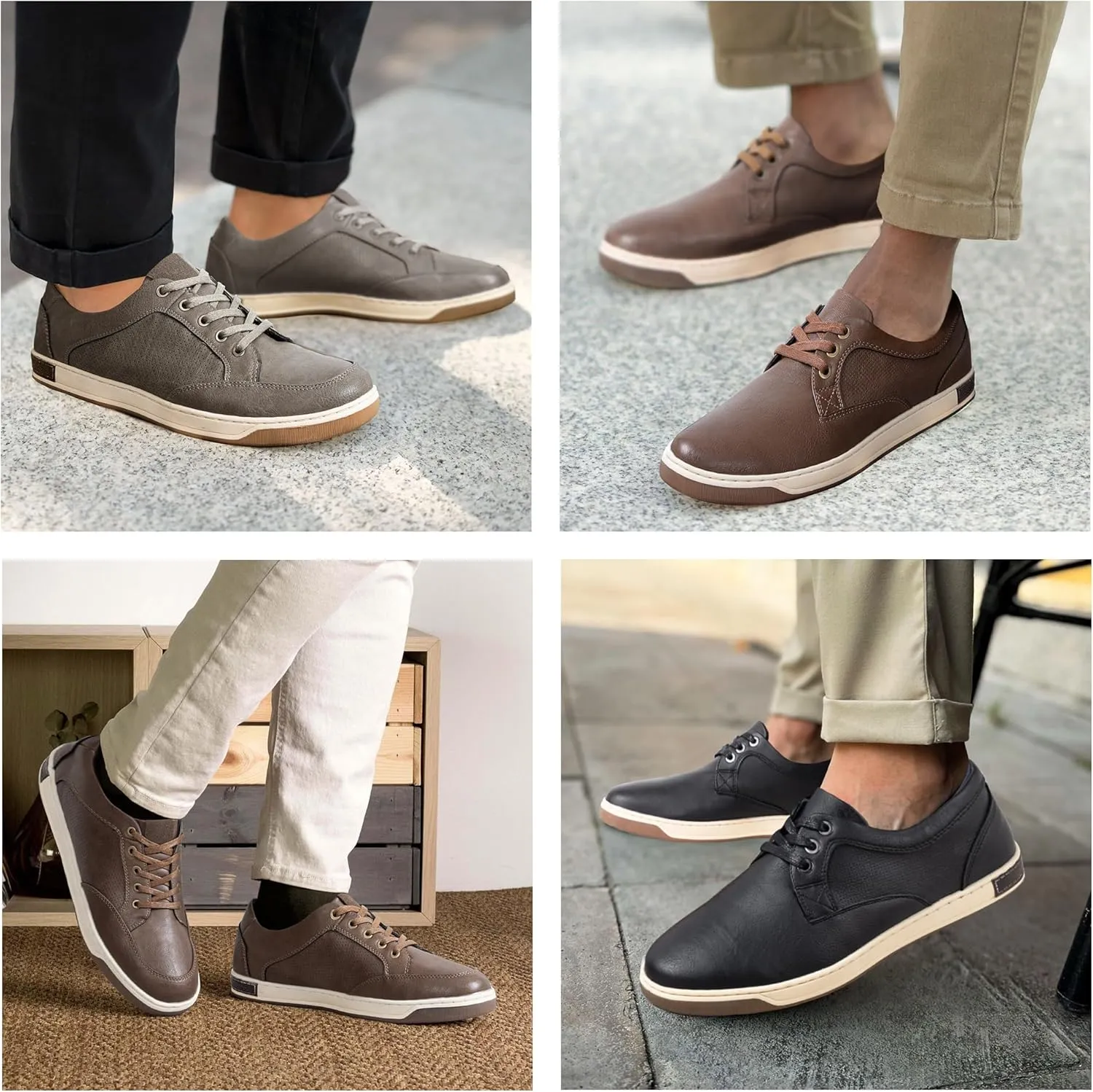 Jousen Men's Fashion Sneakers Classic Retro Casual Shoes for Men Breathable Business Dress Sneaker
