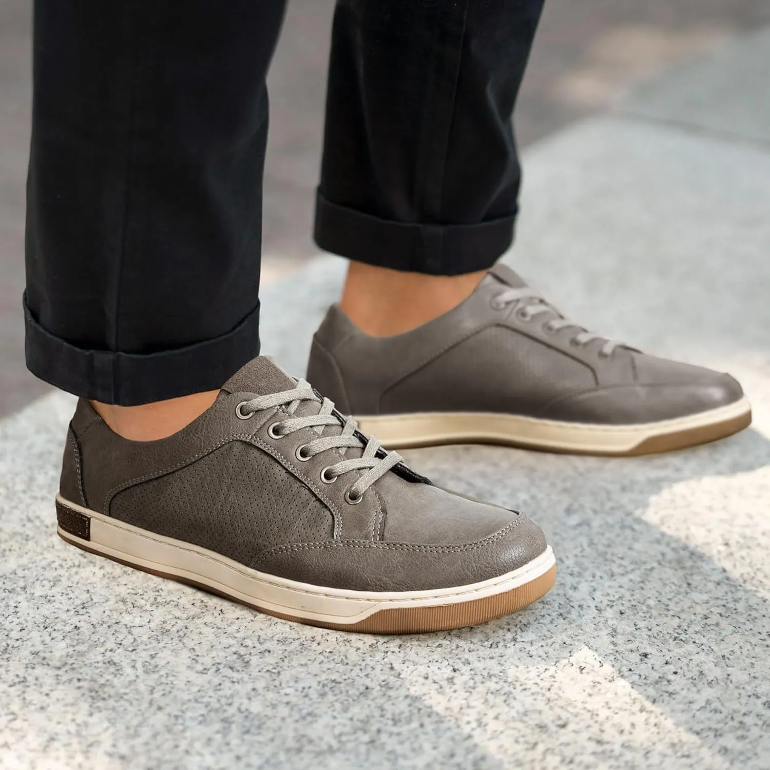 Jousen Men's Fashion Sneakers Classic Retro Casual Shoes for Men Breathable Business Dress Sneaker