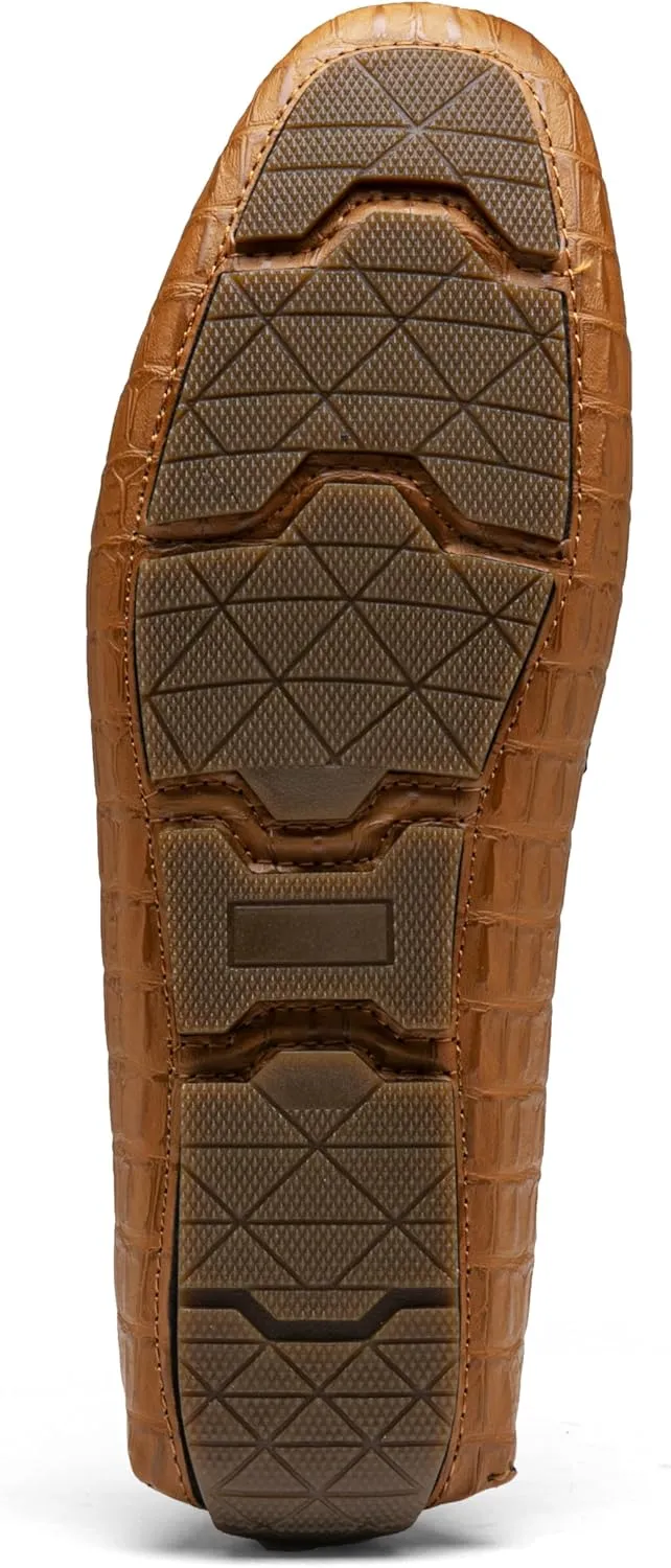 Jousen Men's Loafers Crocodile Printed Casual Mens Slip On Shoes