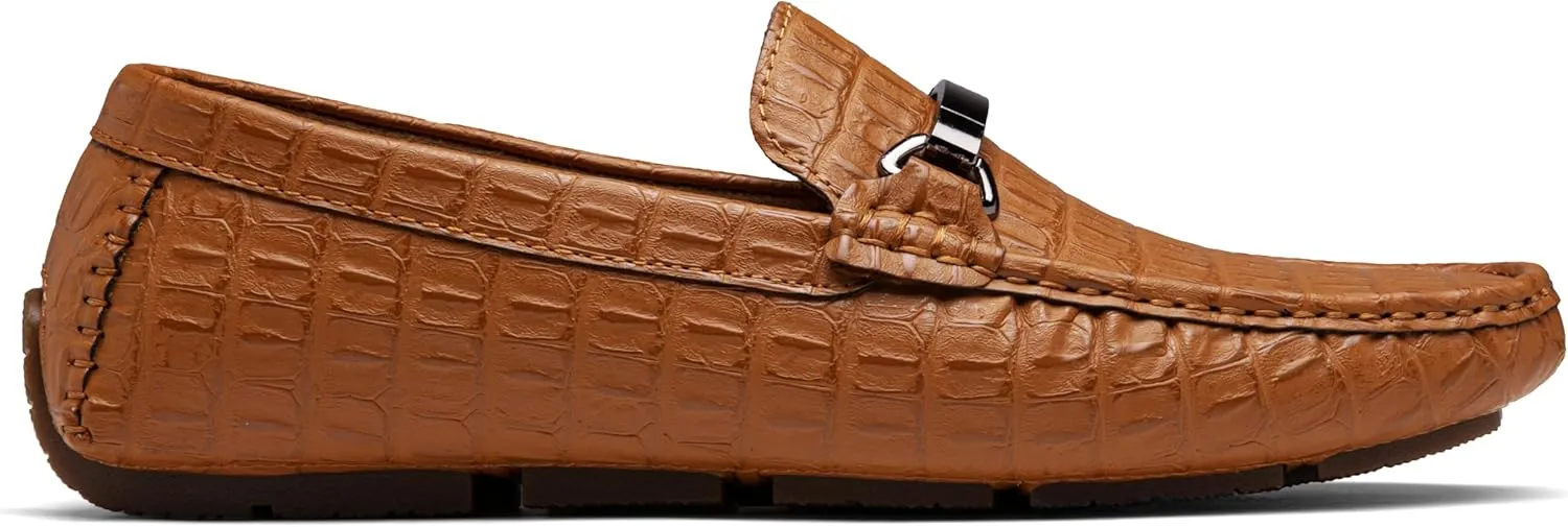 Jousen Men's Loafers Crocodile Printed Casual Mens Slip On Shoes