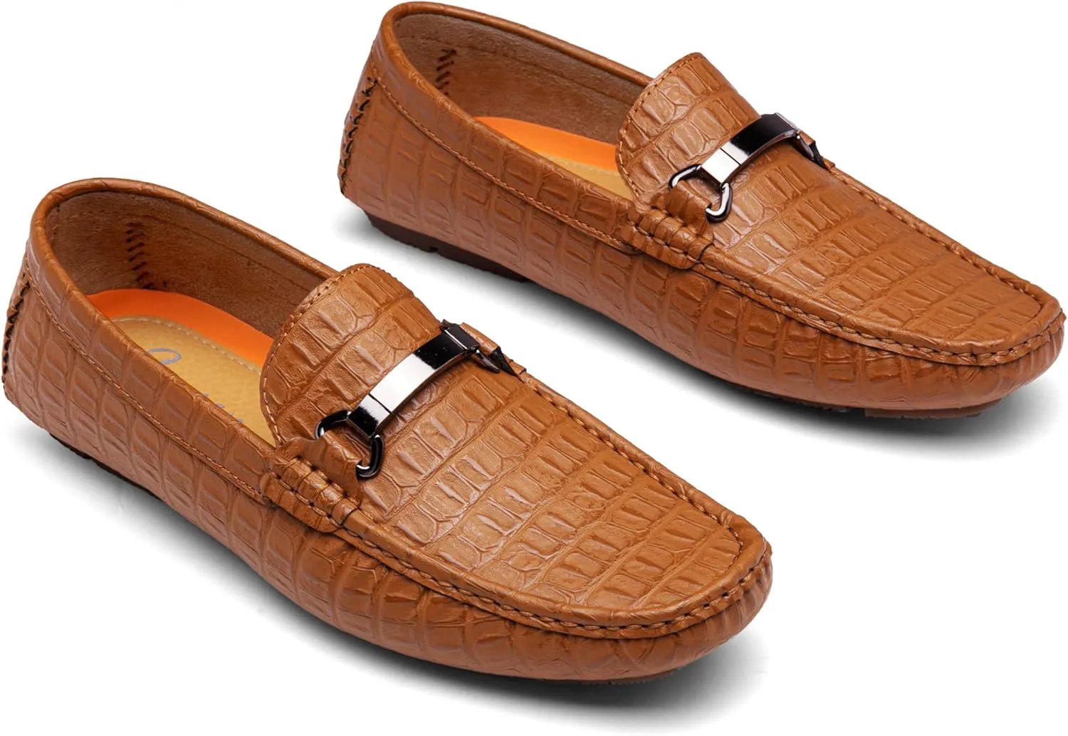 Jousen Men's Loafers Crocodile Printed Casual Mens Slip On Shoes