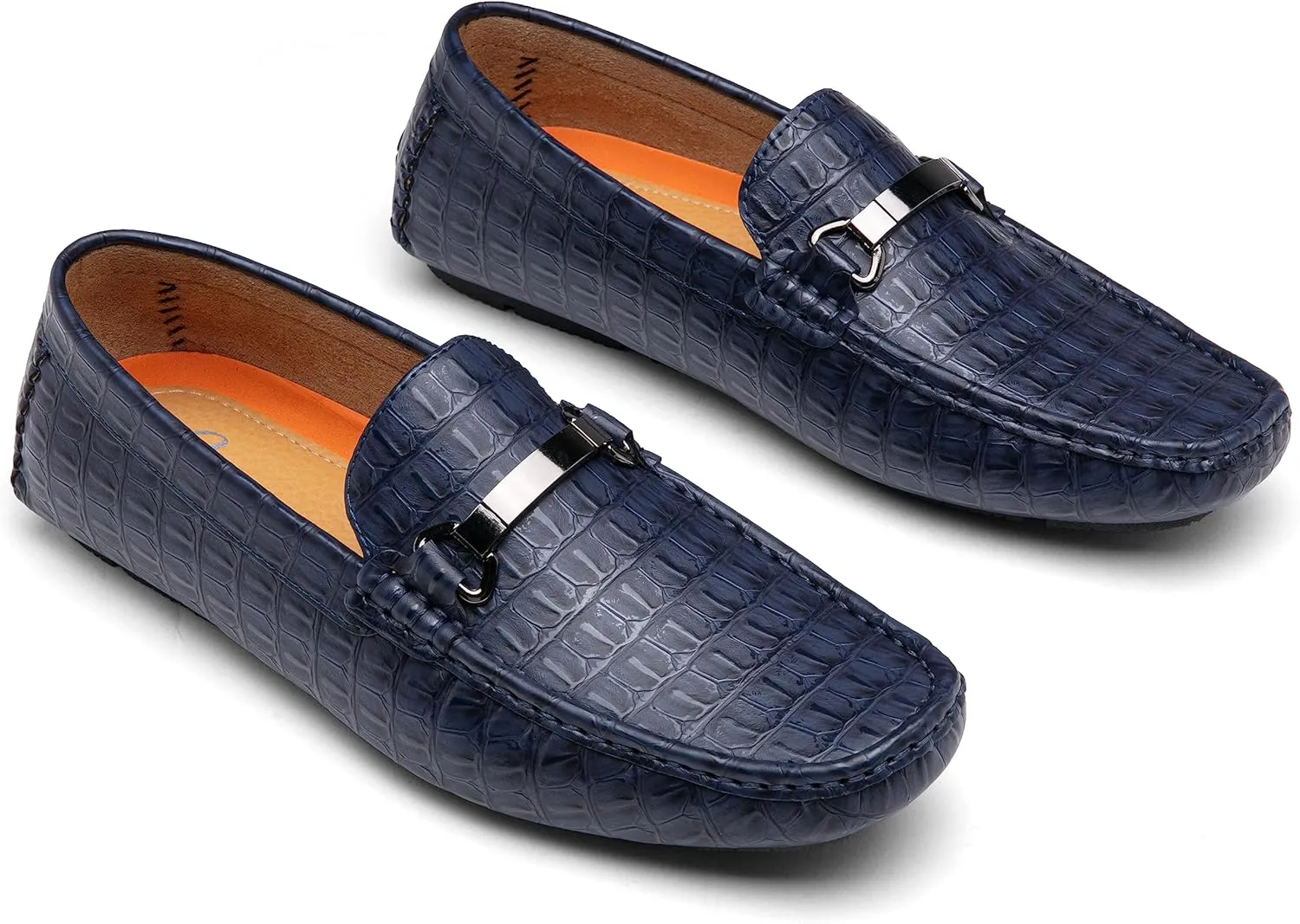 Jousen Men's Loafers Crocodile Printed Casual Mens Slip On Shoes