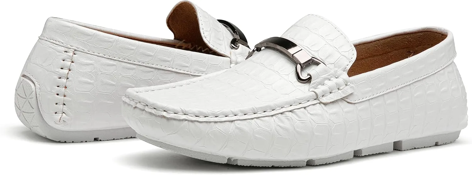 Jousen Men's Loafers Crocodile Printed Casual Mens Slip On Shoes
