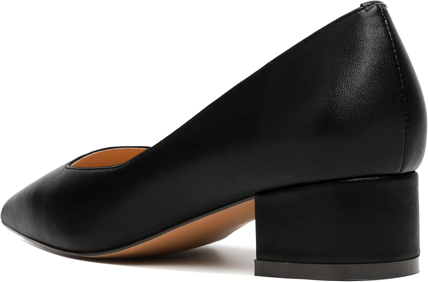 JUSTDANNI Womens Slip On Dress Stylish Wedding Square Toe Matte Block Low Heel Pumps Shoes 1.5 Inch