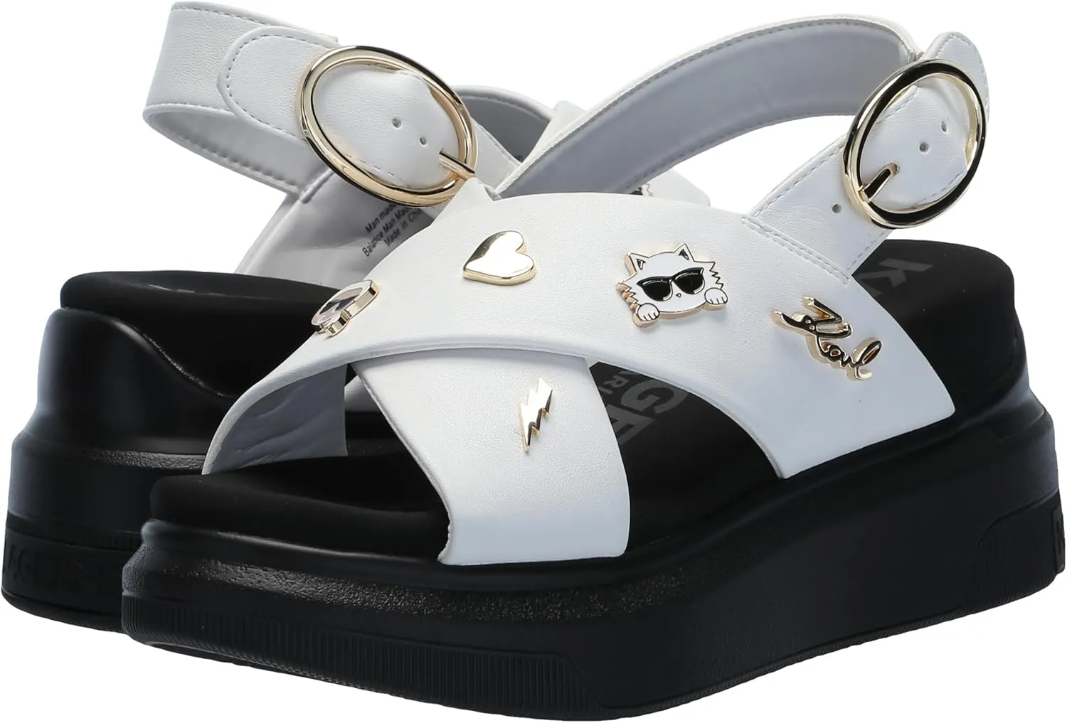 KARL LAGERFELD womens Tilda Criss Cross Platform Sandal