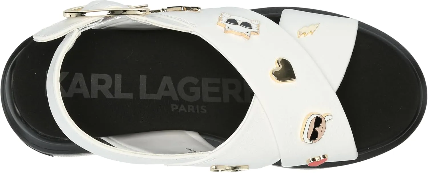 KARL LAGERFELD womens Tilda Criss Cross Platform Sandal
