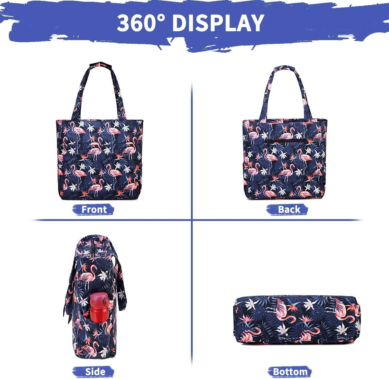 Kasqo Beach Tote Bags for Women, Waterproof Sandproof Large Pool Bag Stylish Zipper Beach Tote for Gym Travel Shopping School