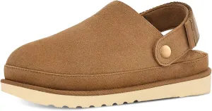 Kids Clogs for Girls & Boys - Suede Platform Clogs with Adjustable Strap & Easy Slip On/Off - Beige - Big Kid Size