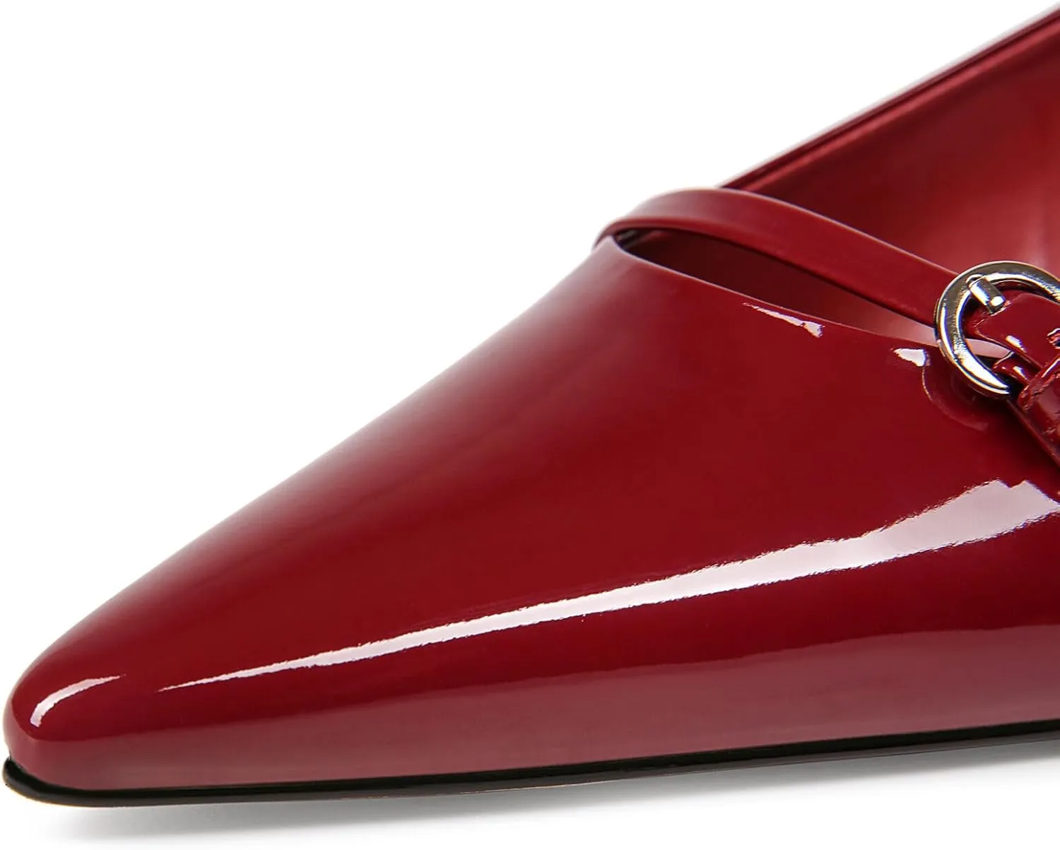Kitten Heels for Women Slip on Shoes Pumps Stylish Closed Pointed Toe Pump Shoes