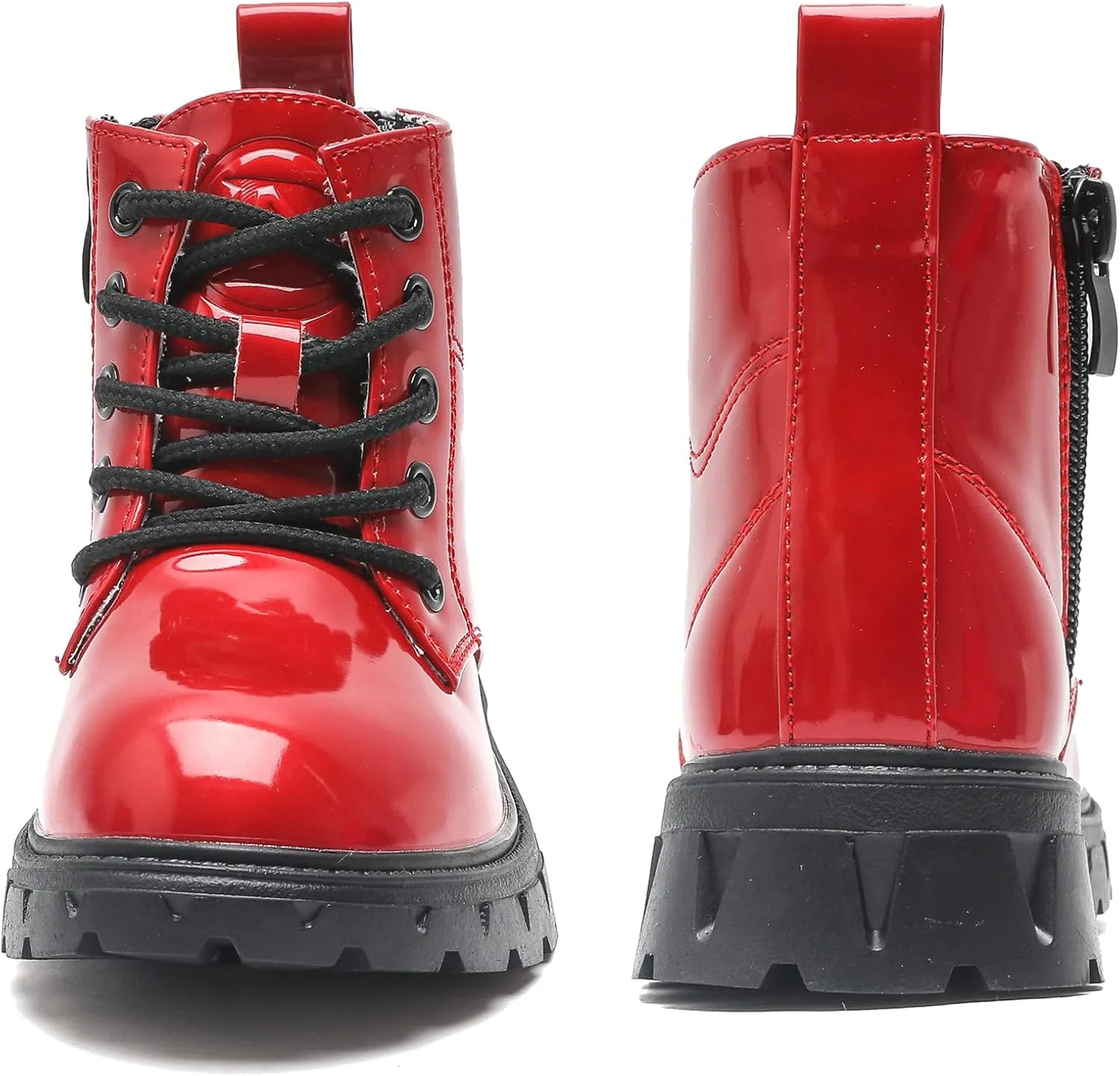 kkdom Boys Girls Waterproof Lace Up Side Zipper Ankle Combat Boots(Toddler/Little Kid/Big Kid)