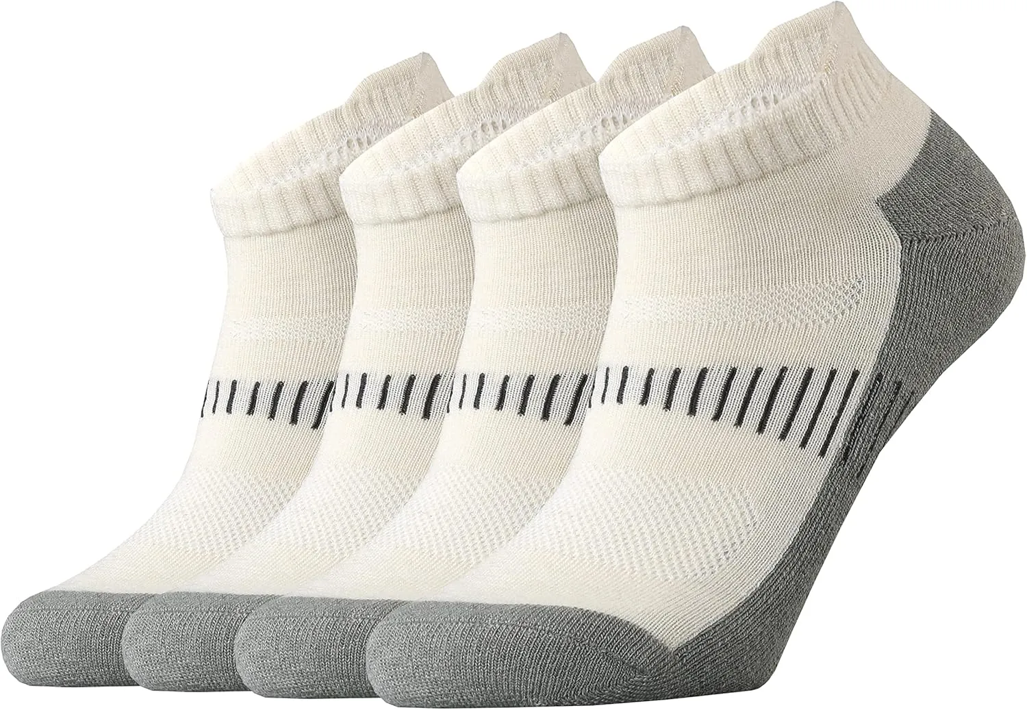 KMM Men's Merino Wool No Show Ankle Socks with Cushion Low Tab Summer for Outdoor Hiking Golf Loafer Sneaker Trail Running