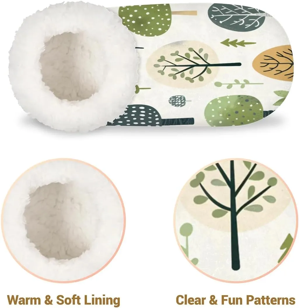 KOBLEN Trees Plant Slippers for Women House Shoes with Fleece Lining Wide Comfy Full Slippers Lightweight Cozy Loafer with Rubber Sole Unisex Slippers Adults for Indoor Outdoor