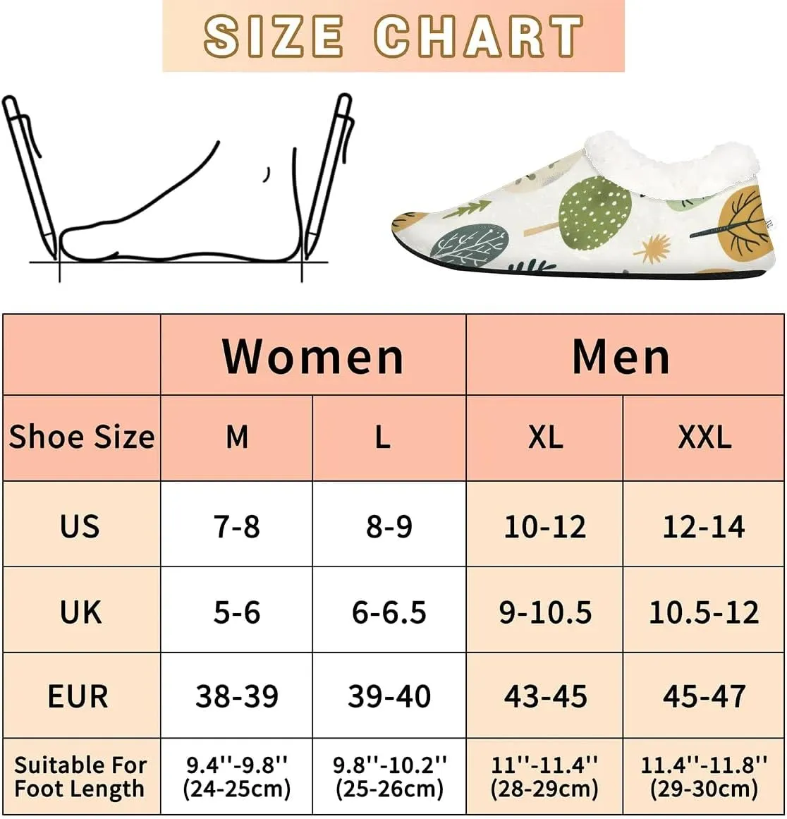 KOBLEN Trees Plant Slippers for Women House Shoes with Fleece Lining Wide Comfy Full Slippers Lightweight Cozy Loafer with Rubber Sole Unisex Slippers Adults for Indoor Outdoor