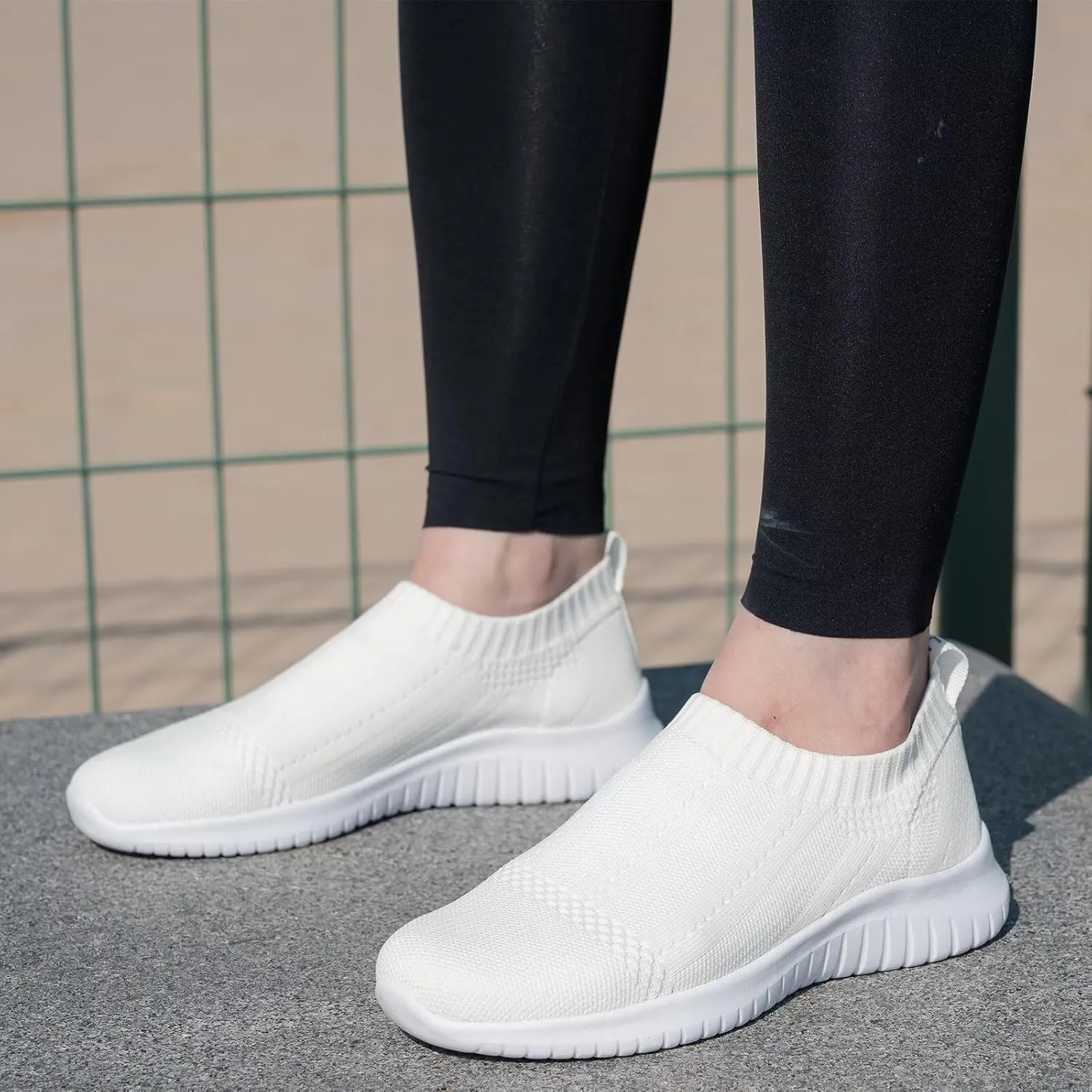 konhill Women's Slip On Sneakers Non Slip Walking Shoes Breathable Mesh Work Casual Lightweight Tennis Workout Shoes