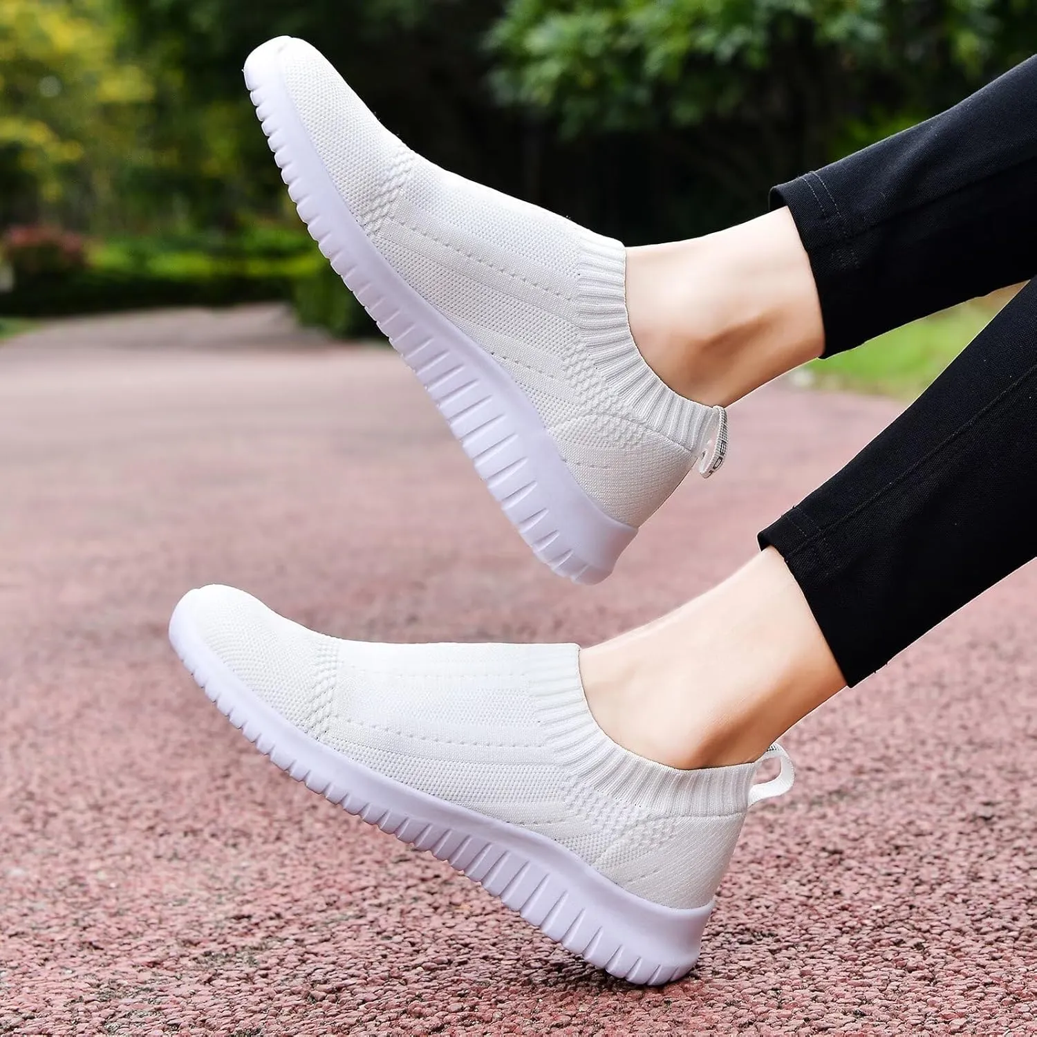 konhill Women's Slip On Sneakers Non Slip Walking Shoes Breathable Mesh Work Casual Lightweight Tennis Workout Shoes