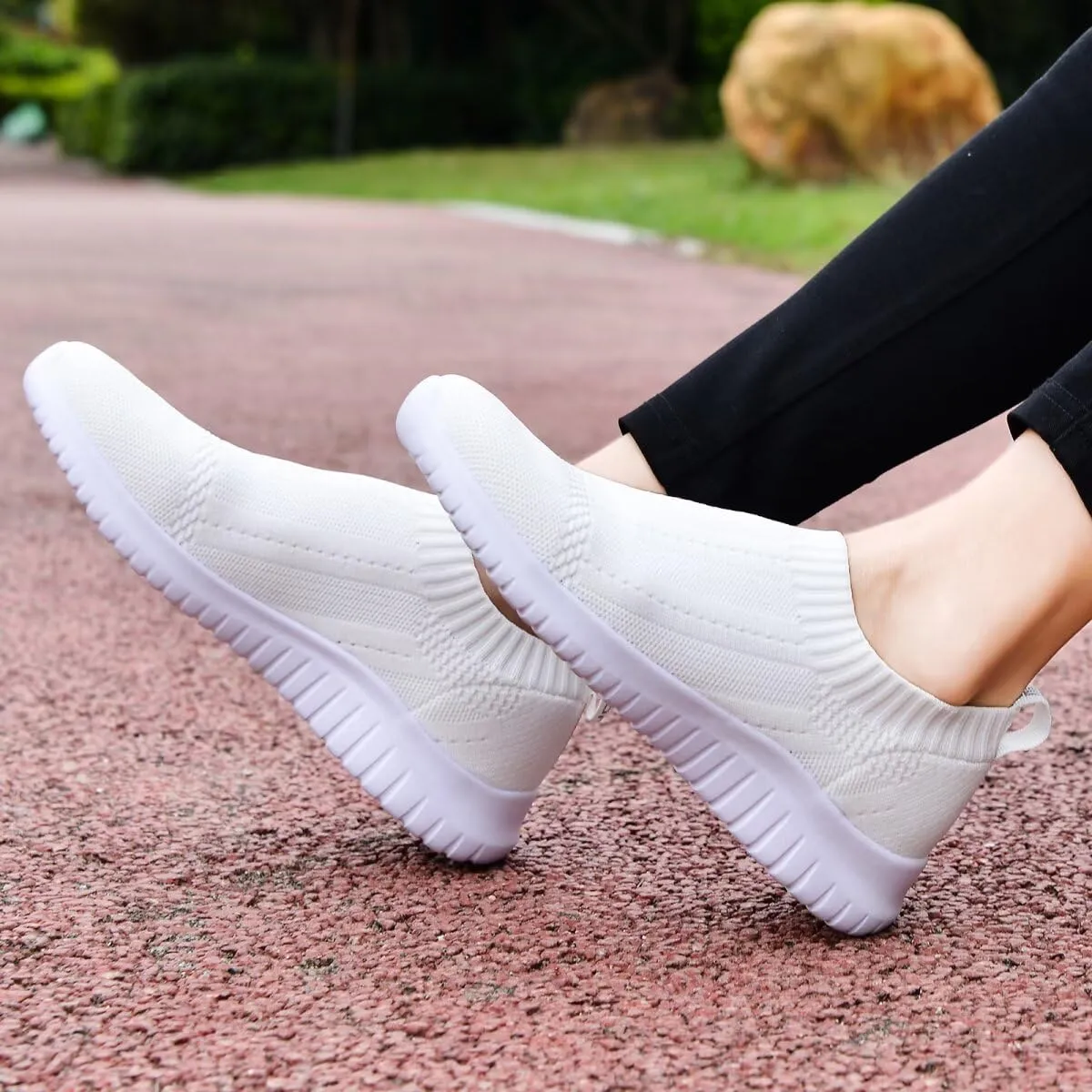 konhill Women's Slip On Sneakers Non Slip Walking Shoes Breathable Mesh Work Casual Lightweight Tennis Workout Shoes
