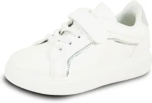 KOZI Kid Comfort Platform Fashion Sneaker Loafer Slip-on Shoe for Girl and Boy MGKID with Removable Insole Gold Silver