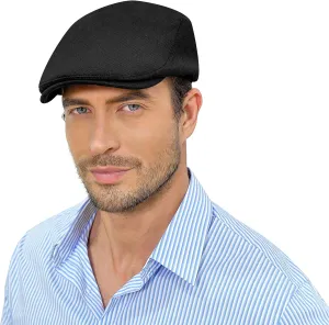 KUJUHA Men's Newsboy Cap Cotton Flat Ivy Gatsby Newsboy Hat Driving Hat Irish Cabbie Hunting Caps Winter Hat