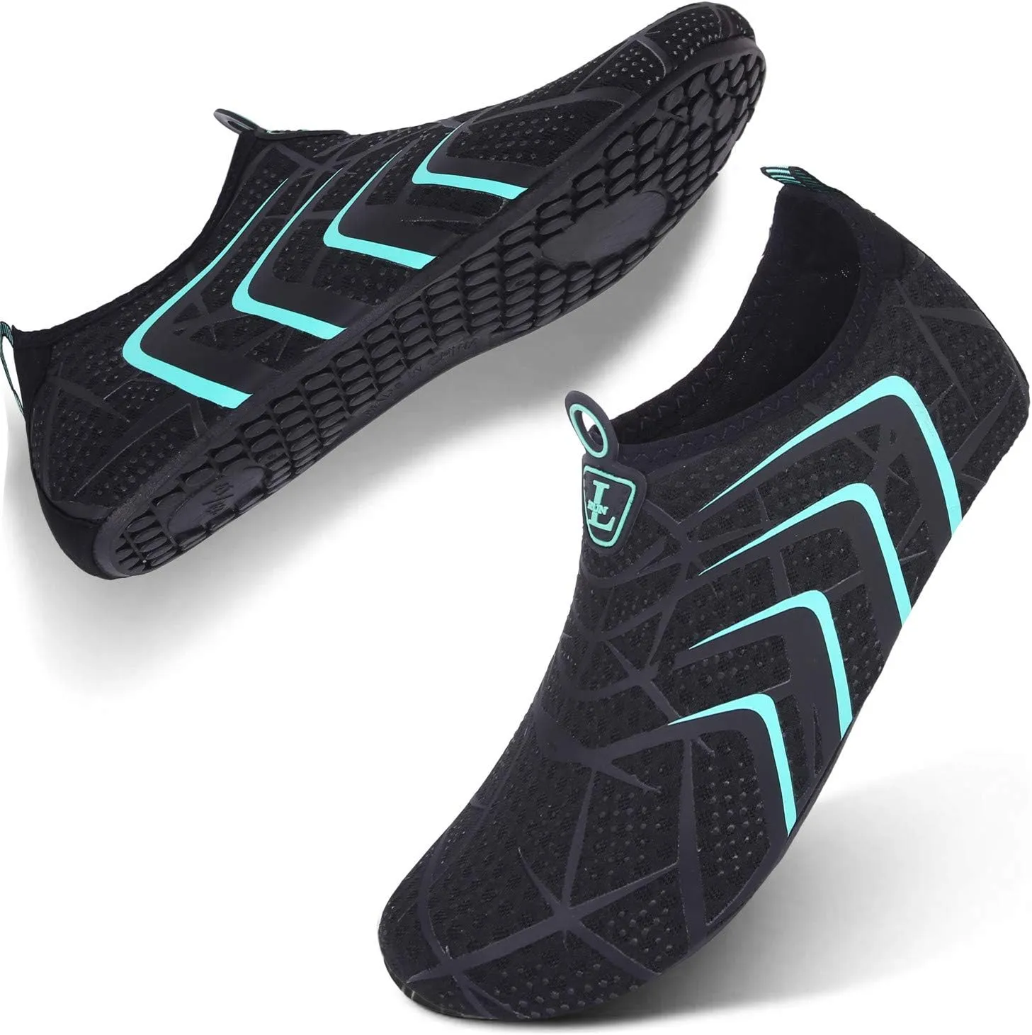 L-RUN Womens Mens Water Shoes Barefoot Skin Aqua Socks for Run Dive Surf Pool Beach Yoga Quick Dry Swim Shoes Non-Slip