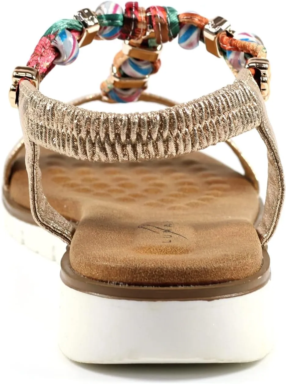 Ladies Tempo Gold T BarSandal