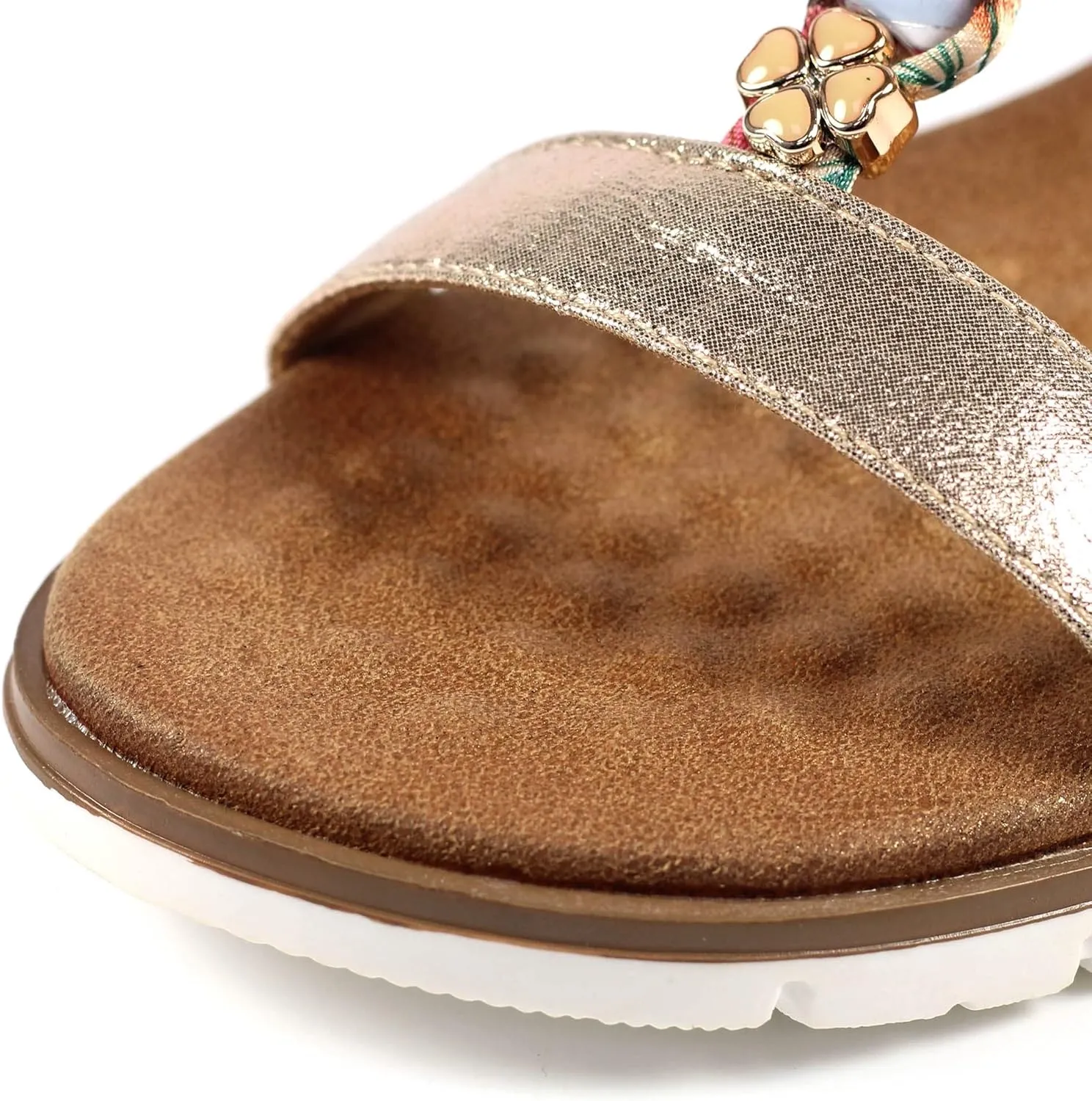 Ladies Tempo Gold T BarSandal