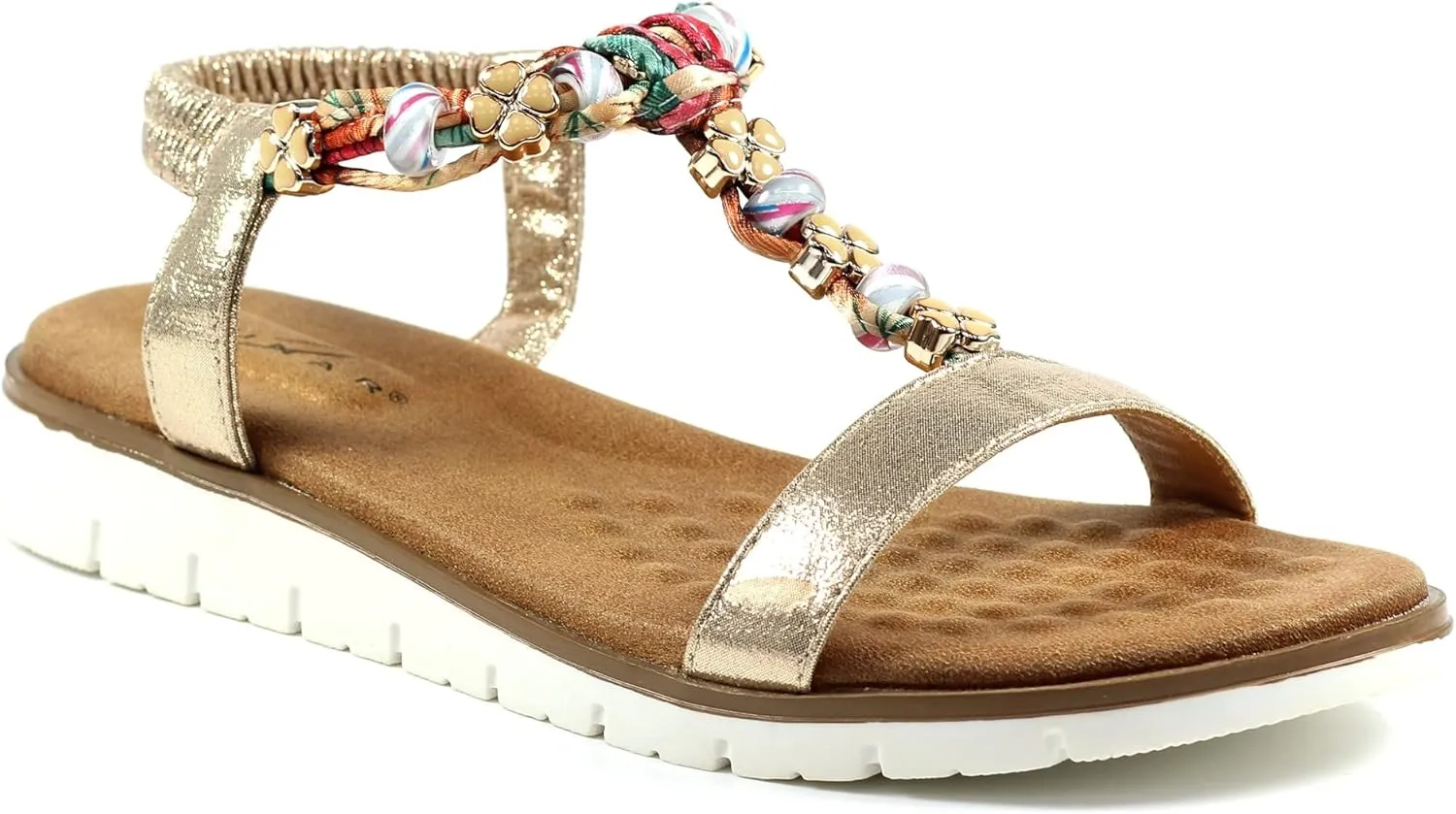 Ladies Tempo Gold T BarSandal