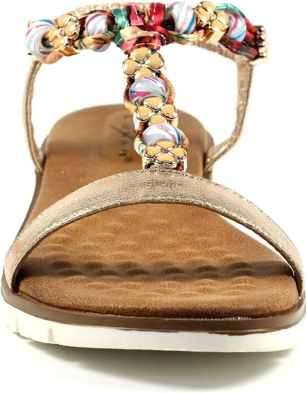 Ladies Tempo Gold T BarSandal