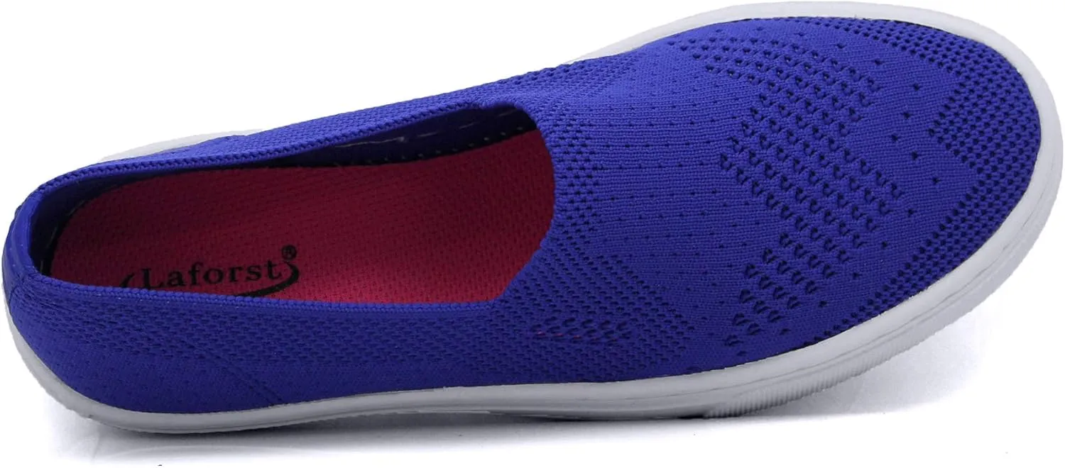 Laforst Fashion Womens Mesh Upper Slip Resistant Server Waitress Slip On Flats