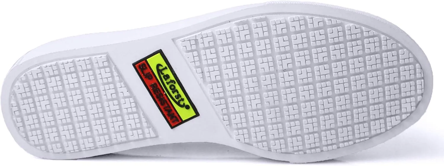 Laforst Fashion Womens Mesh Upper Slip Resistant Server Waitress Slip On Flats