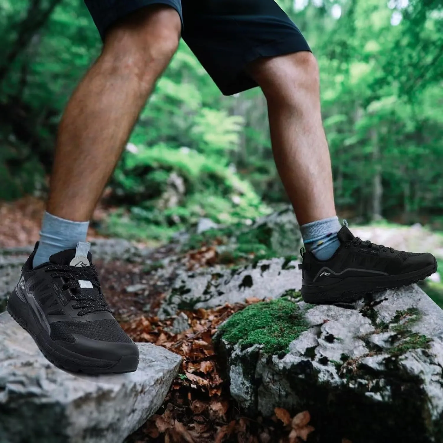 Lamincoa Wide Men's Sneakers Hiking Walking Lightweight Breathable Shoe Non-Slip Outdoor Sports Trail Running Tennis Sneaker
