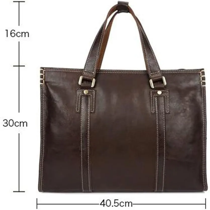 Layer Cowhide Leather Handbag Single Shoulder Type Crossbody Bag Computer Leather Men's Bag Men's Briefcase