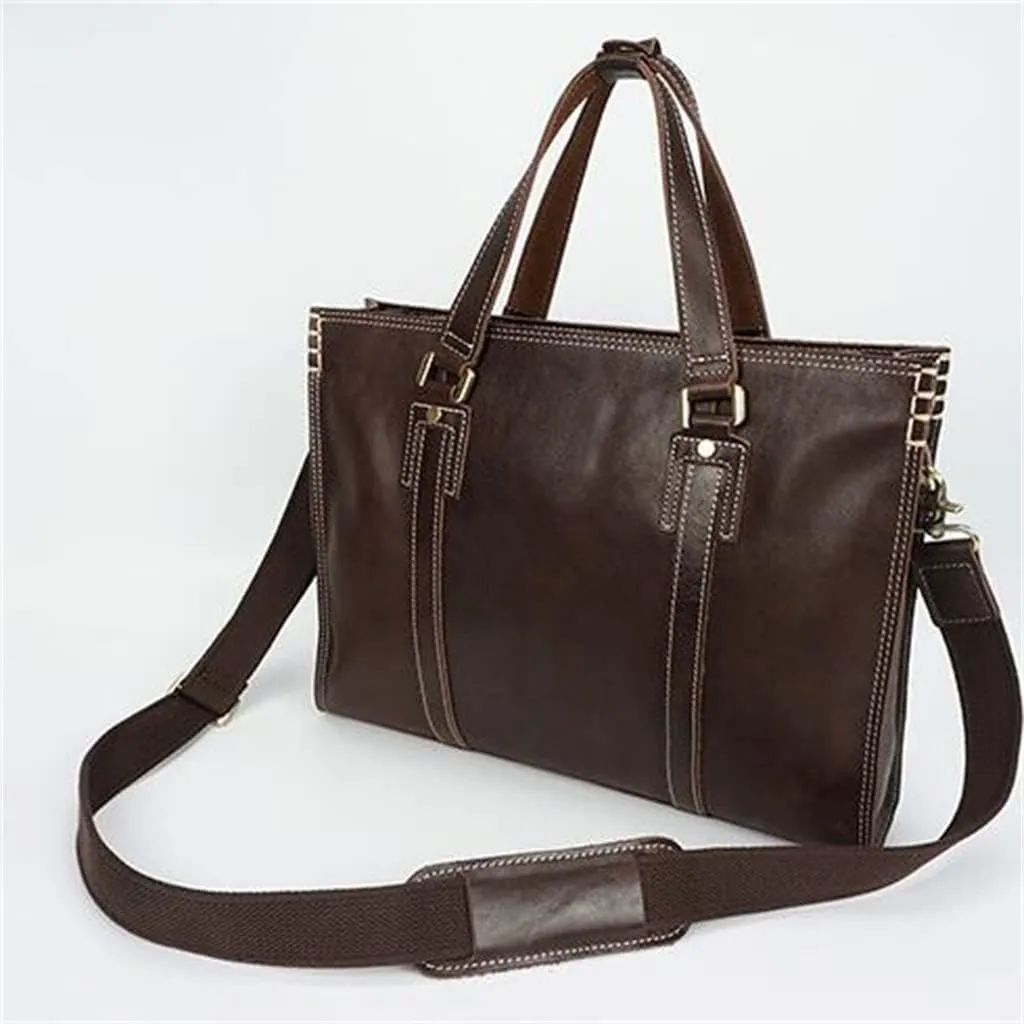Layer Cowhide Leather Handbag Single Shoulder Type Crossbody Bag Computer Leather Men's Bag Men's Briefcase
