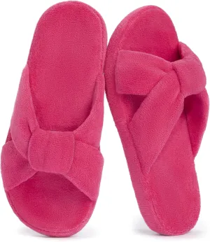 LazyStep Women's Crossband House Slippers, Open Toe House Shoes, Slip on Slides Indoor Outdoor