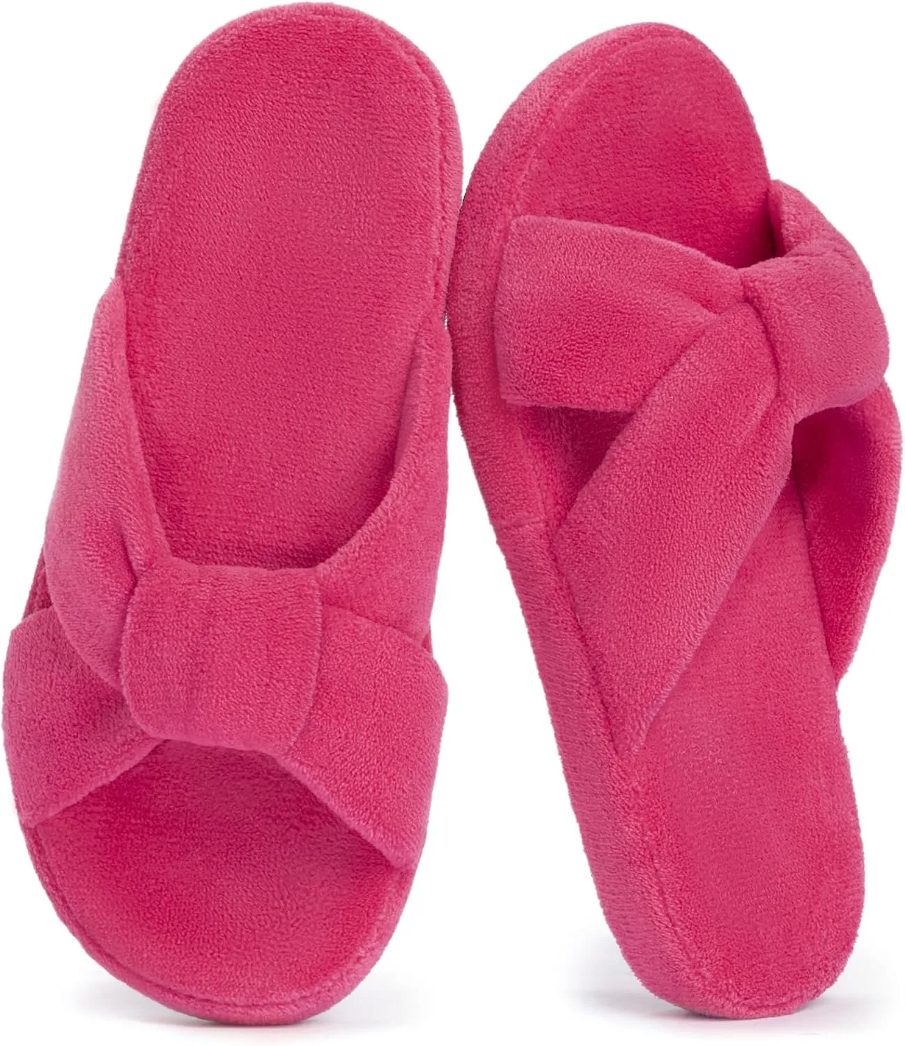 LazyStep Women's Crossband House Slippers, Open Toe House Shoes, Slip on Slides Indoor Outdoor
