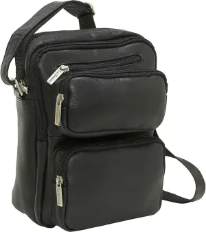Le Donne Leather Multi-Pocket Men’s Bag – Premium Full-Grain Colombian Vaquetta Cowhide Leather Men’s Shoulder Bag, 10.5”