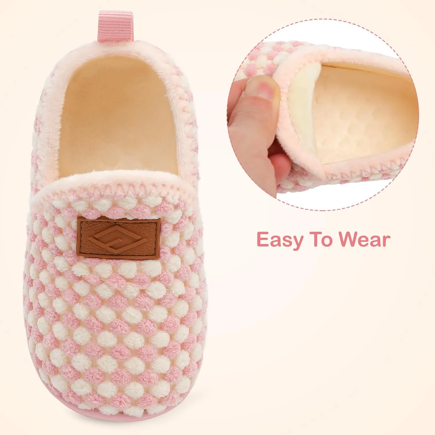 Lefflow Toddler Slippers Boys Girls House Shoes Slip on Baby Sock Shoes Lightweight Outdoor Walking Shoes