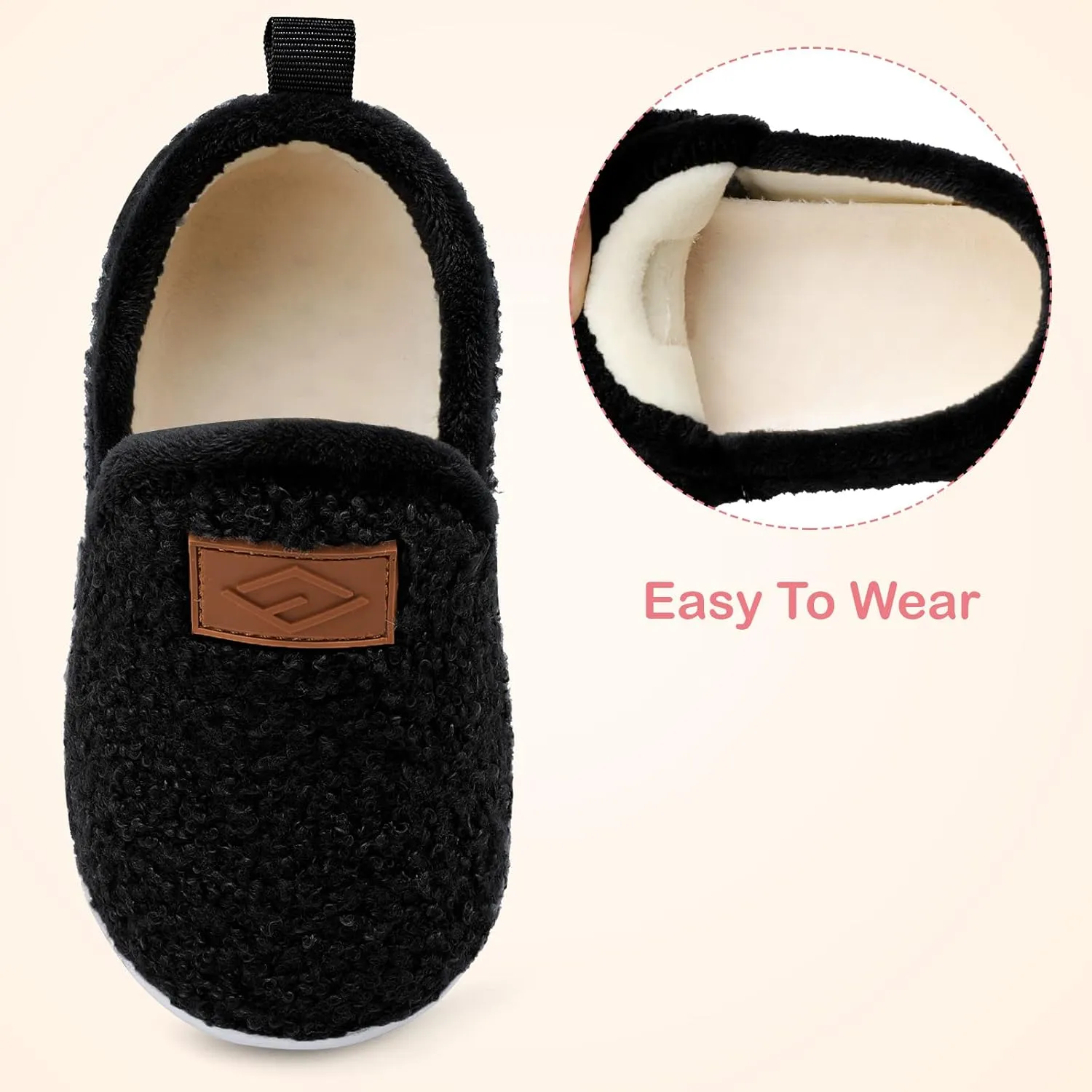 Lefflow Toddler Slippers Boys Girls House Shoes Slip on Baby Sock Shoes Lightweight Outdoor Walking Shoes