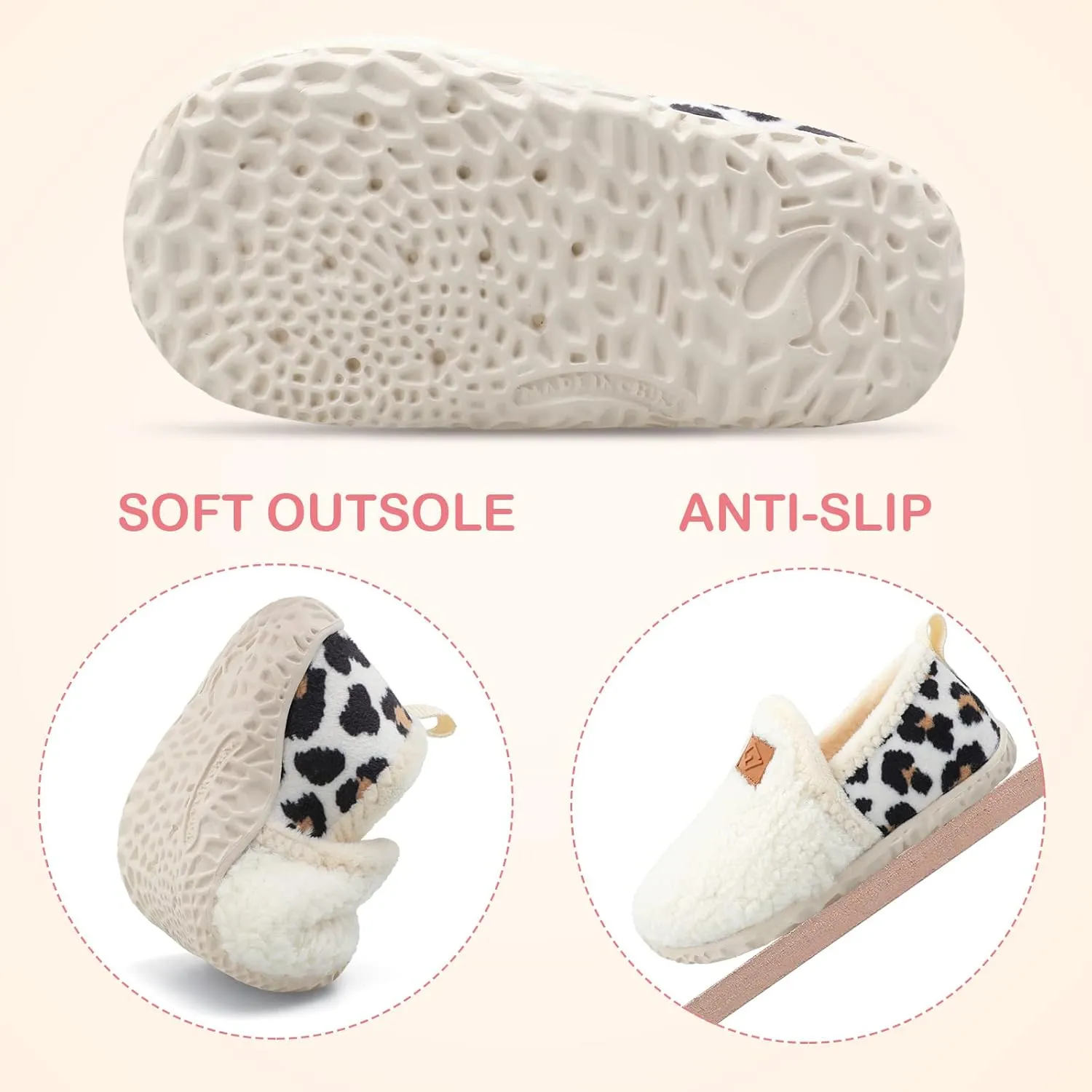 Lefflow Toddler Slippers Boys Girls House Shoes Slip on Baby Sock Shoes Lightweight Outdoor Walking Shoes