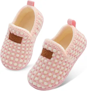 Lefflow Toddler Slippers Boys Girls House Shoes Slip on Baby Sock Shoes Lightweight Outdoor Walking Shoes