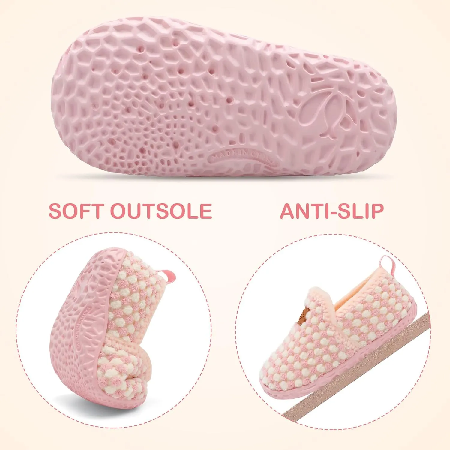 Lefflow Toddler Slippers Boys Girls House Shoes Slip on Baby Sock Shoes Lightweight Outdoor Walking Shoes