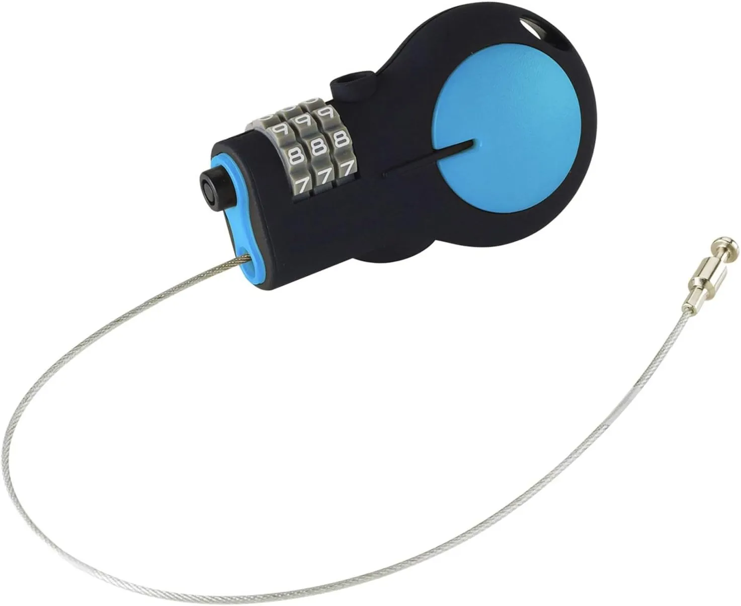 Lewis N. Clark TSA Approved Padlock & Bike Lock for Luggage   Travel, Set Your Combo w/30in Retractable Steel Cable, Blue, One Size