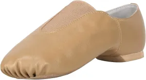 Linodes PU Leather Jazz Shoe Slip On Dance Shoes with Up Elastic for Girls and Boys (Toddler/Little Kid/Big Kid)
