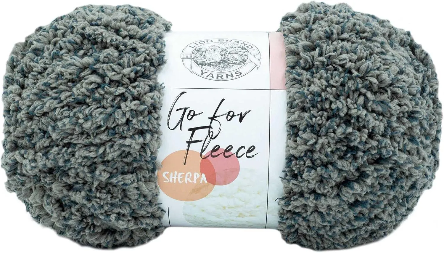Lion Brand Go for Fleece Sherpa Stone 937-149 (3-Skeins - Same Dye Lot) Jumbo #7 Polyester Yarn for Crocheting and Knitting with Project Bag