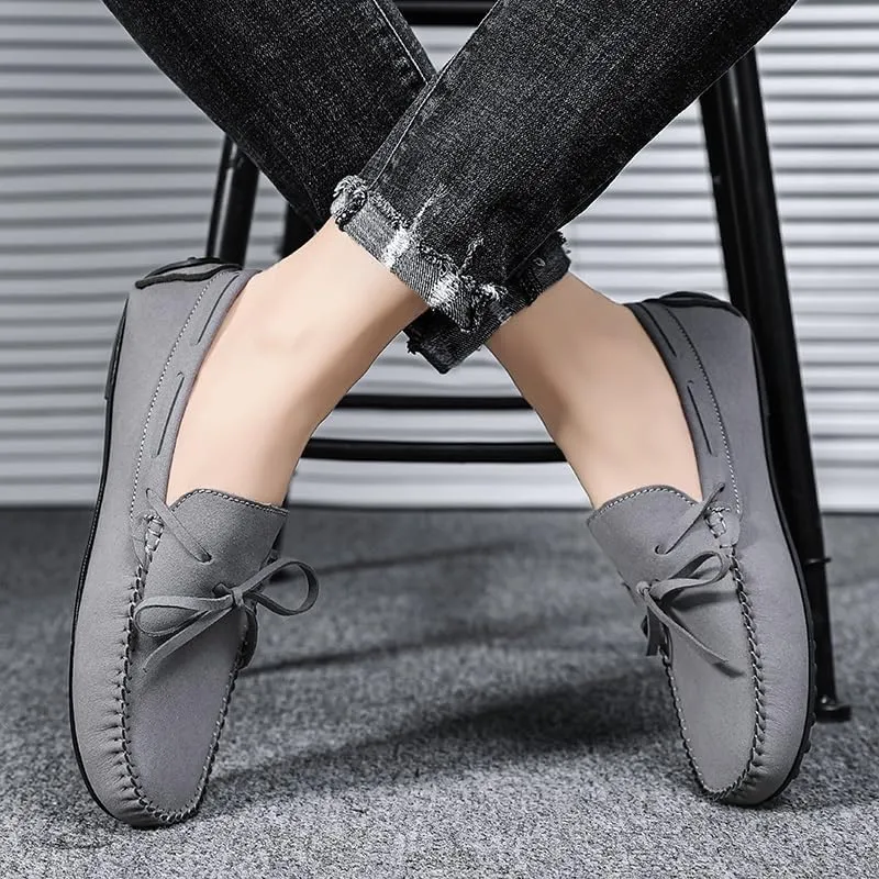 Loafers for Men Suede Vegan Leather Moccasins Driving Loafers Flexible Comfortable Anti-Slip Casual Slip On