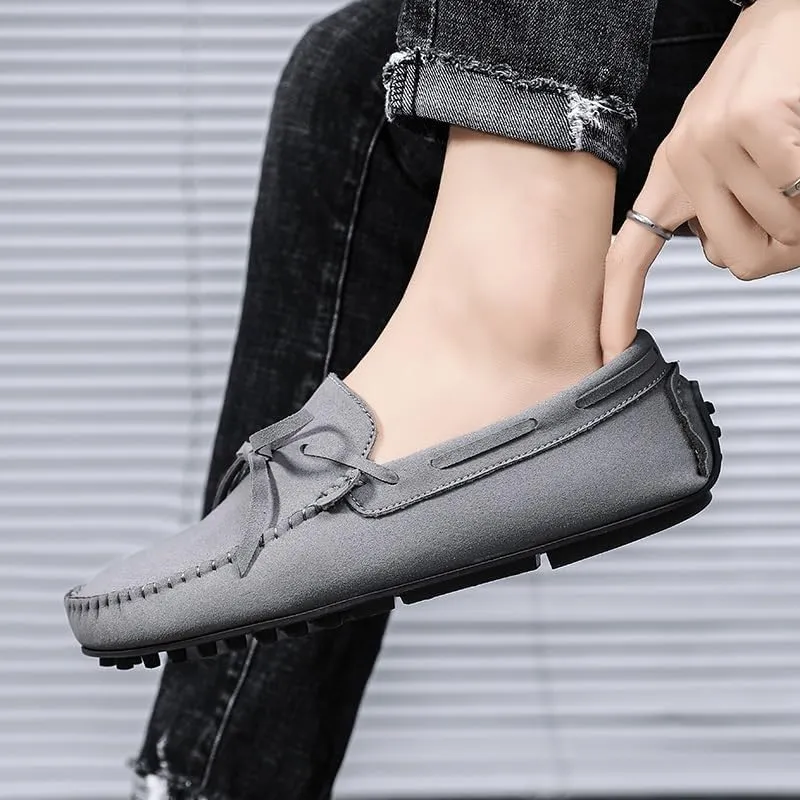 Loafers for Men Suede Vegan Leather Moccasins Driving Loafers Flexible Comfortable Anti-Slip Casual Slip On
