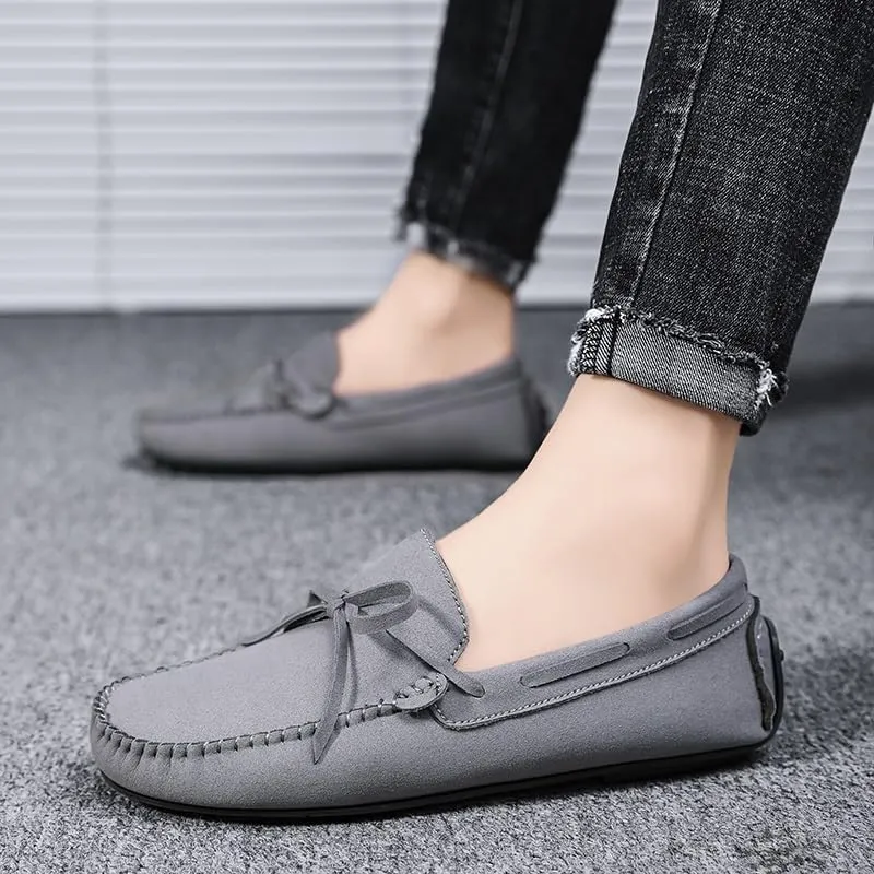 Loafers for Men Suede Vegan Leather Moccasins Driving Loafers Flexible Comfortable Anti-Slip Casual Slip On