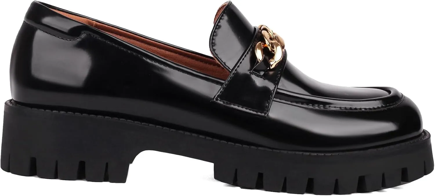Loafers for Women Platform Chunky Lug Sole Comfort Slip-on Causal Work Loafer Shoes