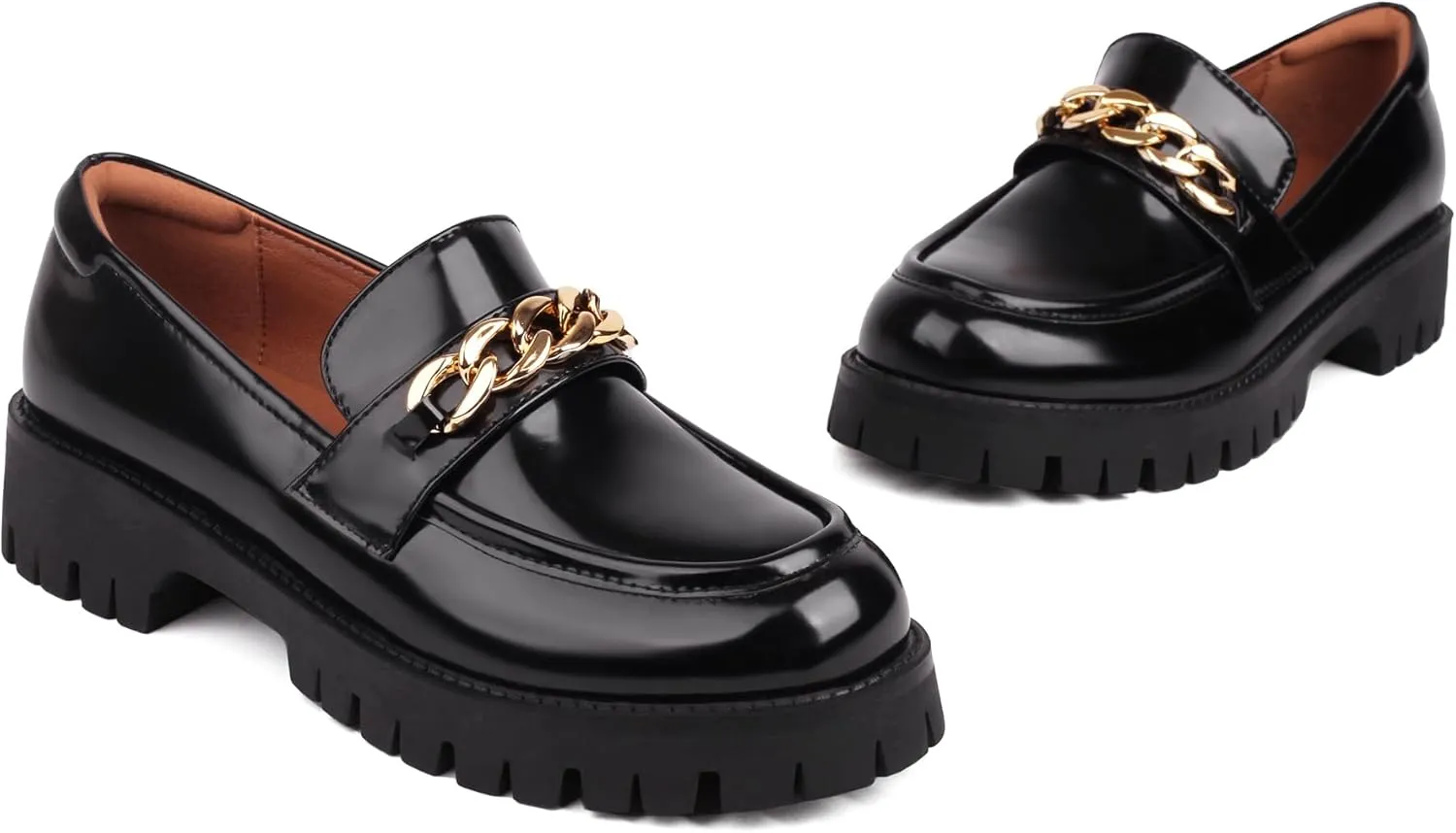 Loafers for Women Platform Chunky Lug Sole Comfort Slip-on Causal Work Loafer Shoes